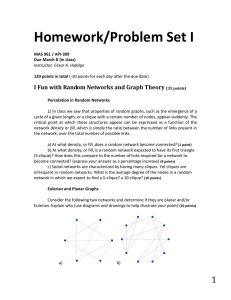 Homework/Problem Set I I Fun with Random Networks and Graph Theory