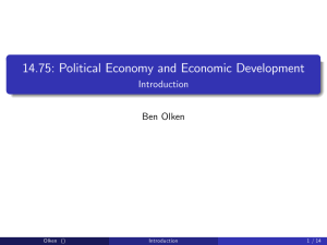 Political Economy and Economic Development 14.75:  Introduction