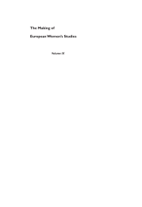 The Making of European Women’s Studies 1 Volume IX