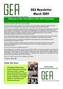GEA Newsletter March 2009