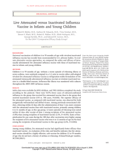 Live Attenuated versus Inactivated Influenza Vaccine in Infants and Young Children