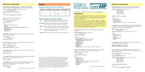 Summary of OpenMP 3.0 Fortran Syntax Directives