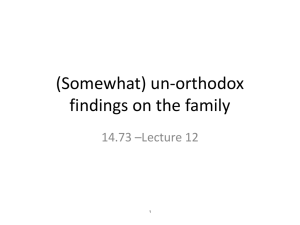 (Somewhat) un-orthodox findings on the family 14.73 –Lecture 12 1