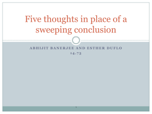 Five thoughts in place of a sweeping conclusion
