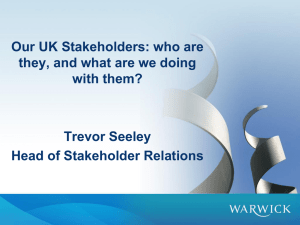 Our UK Stakeholders: who are they, and what are we doing