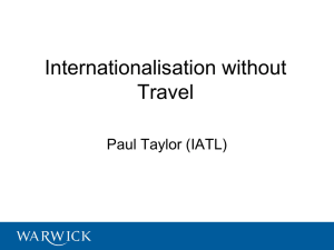 Internationalisation without Travel Paul Taylor (IATL)