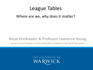 League Tables Rosie Drinkwater &amp; Professor Lawrence Young