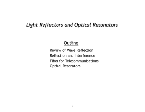 Light Reflectors and Optical Resonators Outline Review of Wave Reflection