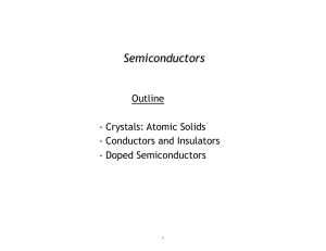 Semiconductors  Outline -  Crystals: Atomic Solids