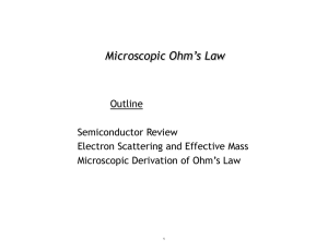Microscopic Ohm’s Law  Outline Semiconductor Review