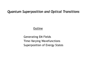 Quantum Superposition and Optical Transitions Outline Generating EM Fields Time-Varying Wavefunctions
