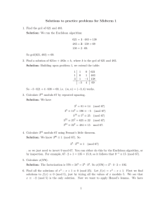 Solutions to practice problems for Midterm 1