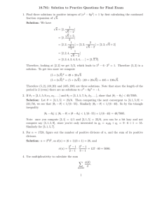 18.781: Solution to Practice Questions for Final Exam
