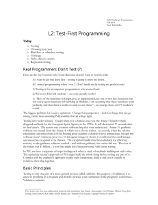L2: Test-First Programming