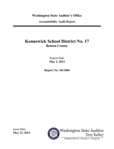 Kennewick School District No. 17  Washington State Auditor’s Office Benton County