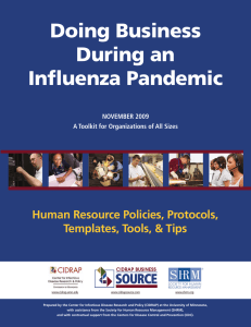 Doing Business During an Influenza Pandemic Human Resource Policies, Protocols,