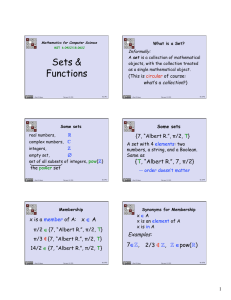 Sets &amp; Functions