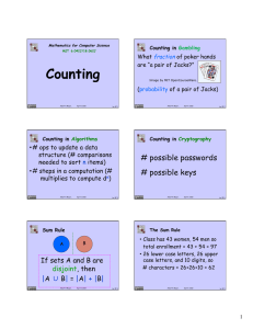 Counting # possible passwords # possible keys