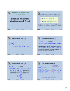 Binomial Theorem, Combinatorial Proof ( )