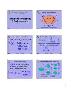S A Conditional Probability &amp; Independence