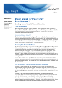 Storm Cloud for Insolvency Practitioners? Cloud and Insolvency