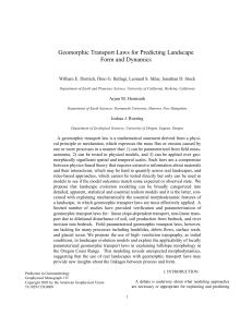 Geomorphic Transport Laws for Predicting Landscape Form and Dynamics Arjun M. Heimsath