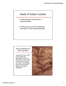 Goals of Today’s Lecture
