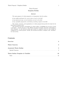 Thesis Proposal—Template/Outline 1 Thesis Proposal Template/Outline