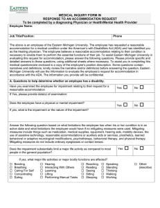 MEDICAL INQUIRY FORM IN RESPONSE TO AN ACCOMMODATION REQUEST