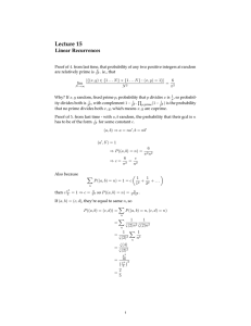 Lecture 15 Linear Recurrences