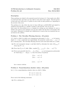 18.782 Introduction to Arithmetic Geometry Fall 2013 Problem Set #2 Due: 09/24/2013