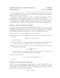 18.782 Introduction to Arithmetic Geometry Fall 2013 Problem Set #9 Due: 11/19/2013