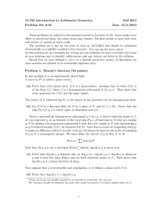 18.782 Introduction to Arithmetic Geometry Fall 2013 Problem Set #10 Due: 12/3/2013