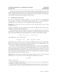 18.782 Introduction to Arithmetic Geometry Fall 2013 Lecture #7 09/26/2013