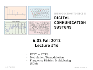 6.02 Fall 2012 Lecture #16 •  DTFT vs DTFS •  Modulation/Demodulation