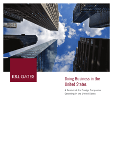 Doing Business in the United States A Guidebook for Foreign Companies