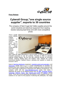 Cyberall Group,&#34;one single source supplier&#34;, exports to 30 countries