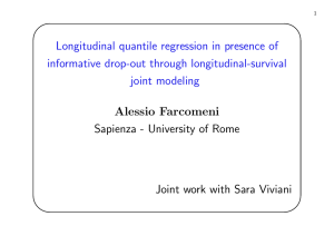 Longitudinal quantile regression in presence of informative drop-out through longitudinal-survival joint modeling