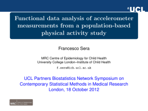 Functional data analysis of accelerometer measurements from a population-based physical activity study