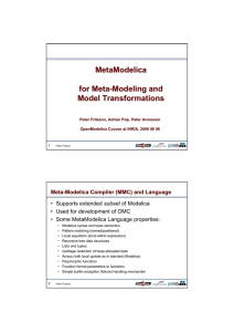 MetaModelica for Meta - Modeling and