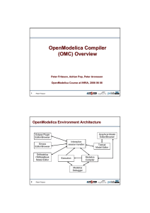 OpenModelica Compiler (OMC) Overview OpenModelica Environment Architecture pe