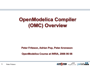 OpenModelica Compiler (OMC) Overview pe lab