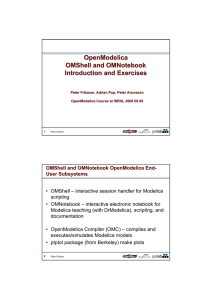 OpenModelica OMShell and OMNotebook Introduction and Exercises