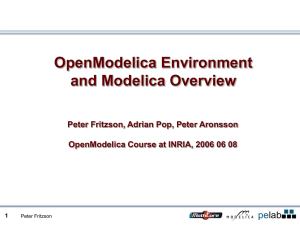 OpenModelica Environment and Modelica Overview pe lab