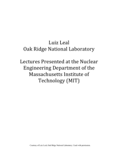   Luiz Leal  Oak Ridge National Laboratory  Le