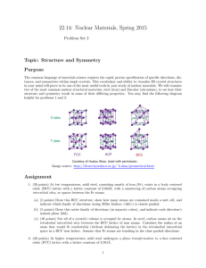 22.14: Nuclear Materials, Spring 2015 Topic: Structure and Symmetry Purpose Problem Set 2