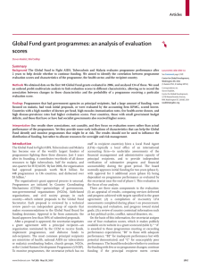 Global Fund grant programmes: an analysis of evaluation scores Articles Summary