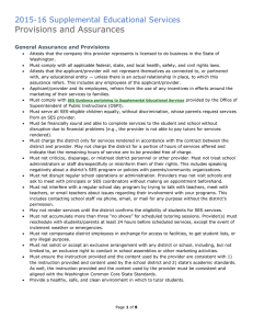 Provisions and Assurances 2015-16 Supplemental Educational Services General Assurance and Provisions