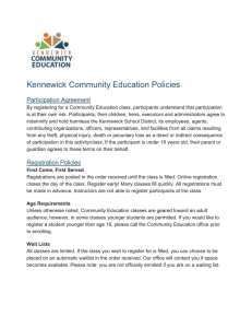 Kennewick Community Education Policies Participation Agreement