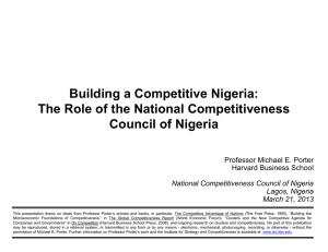 Building a Competitive Nigeria: The Role of the National Competitiveness